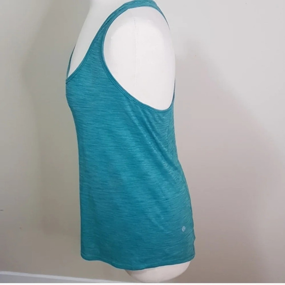 lululemon our sport roushed racer back heathered teal green lightweight tank top - Picture 4 of 7
